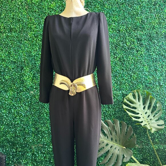 New Alonso Paris Milan New York Black Long jumpsuit made in Italy - Picture 1 of 7